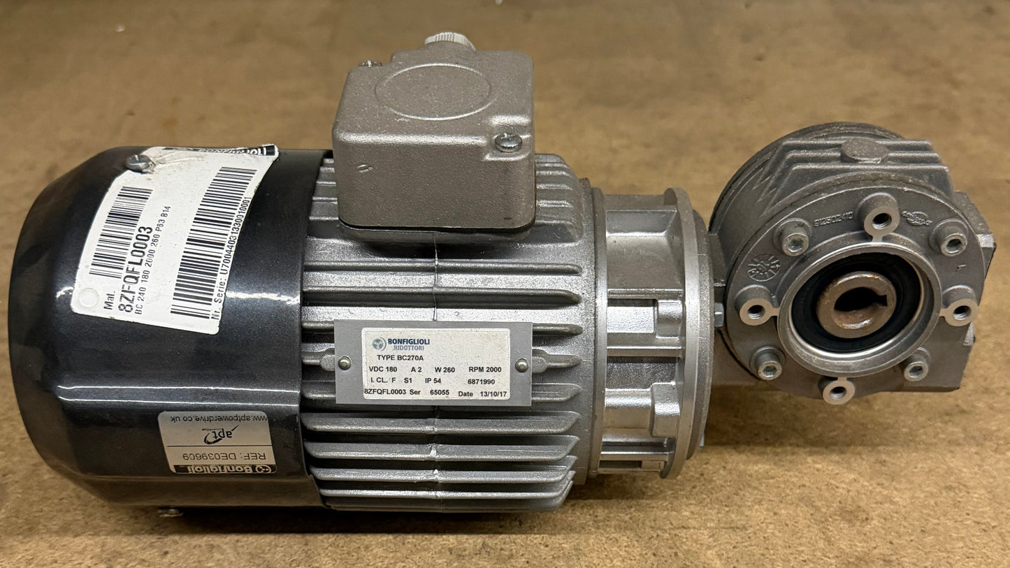 Bonfiglioli DC Motor and Gearbox Assembly