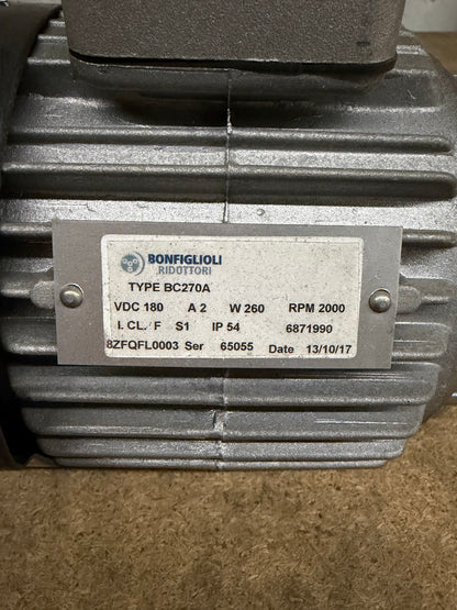 Bonfiglioli DC Motor and Gearbox Assembly